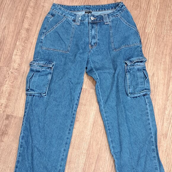 SHEIN SXY Cargo Denim Jean 90's Style Misses Size Medium - Picture 1 of 12
